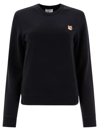 Maison Kitsuné "fox Head" Sweatshirt In Black