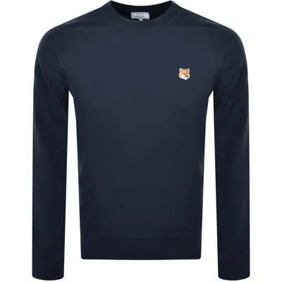 MAISON KITSUNÉ MAISON KITSUNE FOX HEAD SWEATSHIRT BLUE