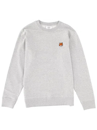 Maison Kitsuné Fox Head Sweater In Gray