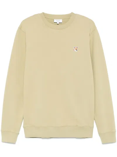 Maison Kitsuné Sweatshirt Mit Fuchskopf In Grün