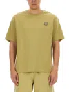 Maison Kitsuné Maison Kitsune Fox Head Patch Oversized T-shirt In Beige