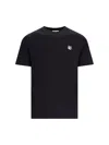 Maison Kitsuné Black T-shirt With Fox Head Patch In Cotton In Black  