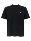 Maison Kitsuné Black Regular T-shirt With Logo Patch In Black
