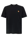 Maison Kitsuné Black Regular T-shirt With Logo Patch In Black