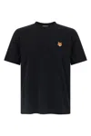 Maison Kitsuné Black Regular T-shirt With Logo Patch In Black