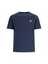 Maison Kitsuné T-shirt With Pocket And Baby Fox Patch In Blue