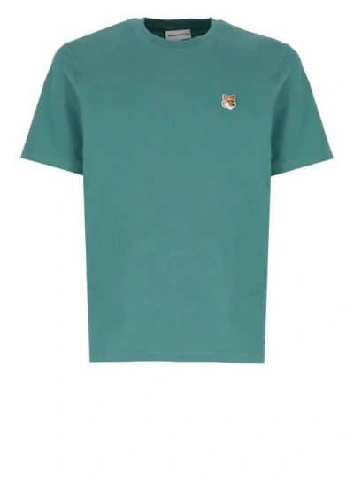 Maison Kitsuné Fox-motif Cotton T-shirt In Green
