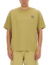 Maison Kitsuné Cotton T-shirt With Patch In Green