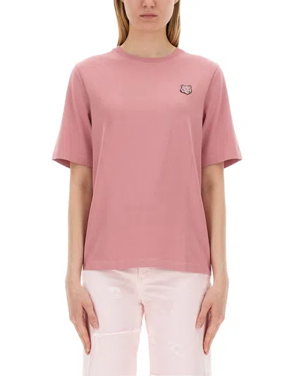 Maison Kitsuné "fox Head" T-shirt In Pink