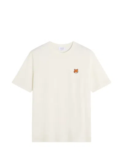Maison Kitsuné Fox Head Regular Fit Cotton T-shirt In White