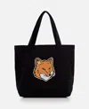 Maison Kitsuné Fox Head Tote Bag In Black