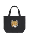 Maison Kitsuné Fox Head Tote Bag In Black
