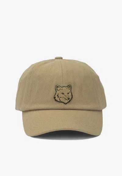 Maison Kitsuné Fox Head Trucker Hat In Brown