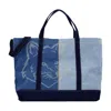 Maison Kitsuné Fox Head Weekender Shopper Bag In Blue