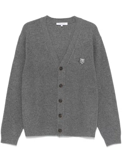 MAISON KITSUNÉ MAISON KITSUNÉ FOX HEAD WOOL CARDIGAN