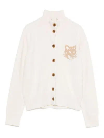 MAISON KITSUNÉ MAISON KITSUNE' FOX HEAD WOOL CARDIGAN