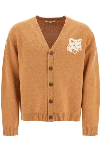 MAISON KITSUNÉ "FOX HEAD WOOL CARDIGAN WITH