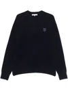Maison Kitsuné Bold Fox Head Patch Regular Jumper In Lambswool In Blue