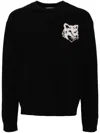 Maison Kitsuné Maison Kitsune Fox Head Intarsia Wool Jumper In Black