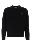 Maison Kitsuné Ribbed Knit Sweater With Cropped Fit And Embroidered Emblem In Black