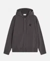 Maison Kitsuné Fox Head Zipped Oversize Hoodie In Gray