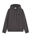 Maison Kitsuné Fox Head Zipped Oversize Hoodie In Gray