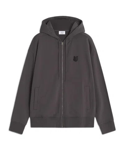 MAISON KITSUNÉ FOX HEAD ZIPPED OVERSIZE HOODIE