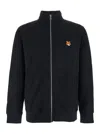 Maison Kitsuné Fox Head Zipped Regular Sweatshirt In Metallic