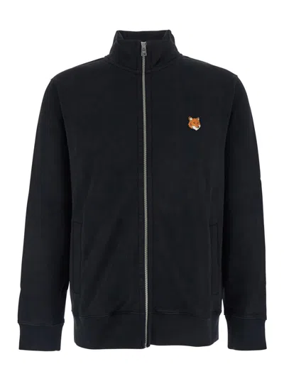 Maison Kitsuné Fox Head Zipped Regular Sweatshirt In Metallic