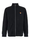 Maison Kitsuné Fox Head Zipped Regular Sweatshirt In Black
