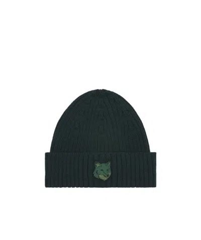 Maison Kitsuné Fox-headed Cap In Black