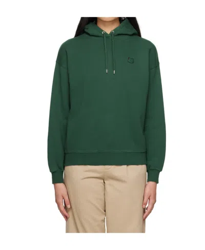 Maison Kitsuné Fox Hooded Hoodie In Green
