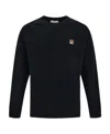 Maison Kitsuné Fox Logo-embroidered Sweatshirt In Black