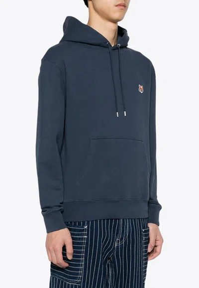 MAISON KITSUNÉ FOX LOGO-PATCH DRAWSTRING HOODIE