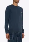 Maison Kitsuné Fox Logo-patch Sweatshirt In Blue