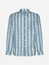 Maison Kitsuné Logo-print Cotton Shirt In Sage