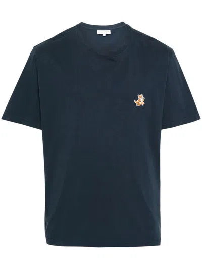 Maison Kitsuné Fox-logo T-shirt In Blue