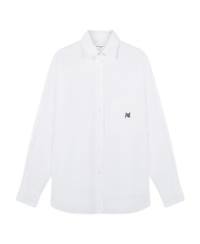 Maison Kitsuné Fox-motif Cotton Shirt In White