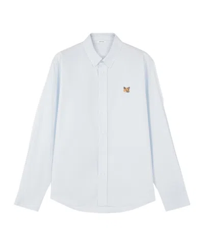 MAISON KITSUNÉ MAISON KITSUNÉ FOX HEAD EMBROIDERED LONG-SLEEVED SHIRT
