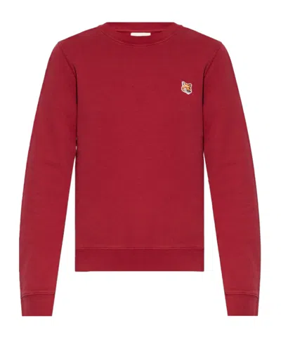 Maison Kitsuné Fox-motif Cotton Sweatshirt In Red