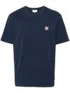 Maison Kitsuné T-shirt With Pocket And Baby Fox Patch In Ink Blue