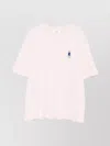 Maison Kitsuné Fox Motif Cotton T-shirt Embroidered Detail In Neutral