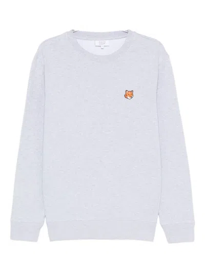 Maison Kitsuné Fox Head Regular Fit Sweatshirt Clothing In Gray