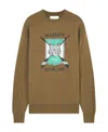 Maison Kitsuné Fox Motif Crewneck Sweatshirt In Brown