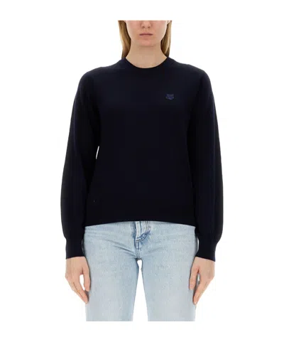Maison Kitsuné Fox-motif Knitted Jumper In Black