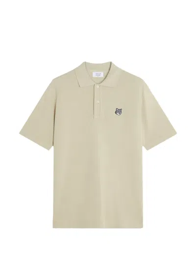 Maison Kitsuné Fox Head Cotton Polo Shirt Style In Neutral
