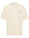 Shop Maison Kitsuné Fox Motif Polo Shirt In Nude & Neutrals