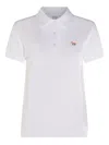 Maison Kitsuné White Cotton Baby Fox Polo Shirt In White