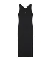 Maison Kitsuné Black Baby Fox Ribbed Tank Midi Dress In Black