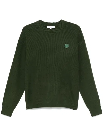 Maison Kitsuné Fox-motif Sweater In Green